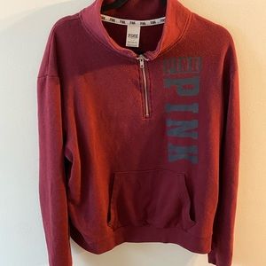 🎉 2/$40🎉 PINK Victoria’s Secret Burgundy 1/4 zip up LARGE